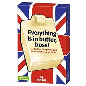 moses 90399 Everything is in Butter, Boss-English Quiz met 75 idiomatische uitdrukkingen, het grappige en educatieve kaartspel in Business Edition