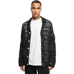 Urban Classics Crocheted Cardigan, Jacket Homme, Black, Noir, 3XL EU