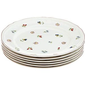 Villeroy & Boch Petite Fleur Set van 6 platte borden, porselein, wit, 29,20 x 29,20 x 8,5 cm