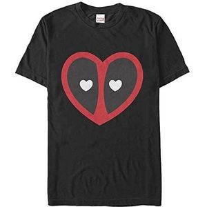 Marvel Deadpool T-shirt met hart-logo, korte mouwen, zwart, S, SCHWARZ