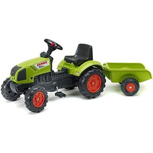 FALK - Tractor met pedalen Claas met aanhanger - Vanaf 2 jaar - Made in France - stuurwiel met claxon - 2040A