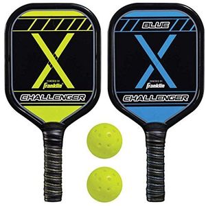 Franklin Sports Starterset voor pickleball en pickleball racket - bevat 2 aluminium pickleball rackets en 2 Franklin X-40 pickleball ballen - USAPA goedgekeurd