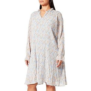 Minus Rikka damesjurk met V-hals, 9379 Dusty Blue Flower Print