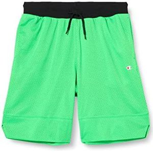 Champion Legacy Neon Spray Soft Mesh bermuda shorts voor kinderen en jongeren, grasgroen