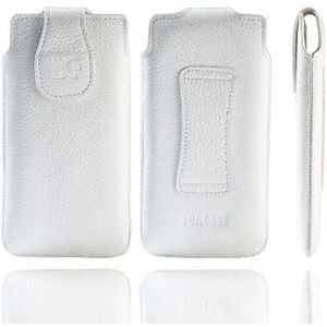 Suncase Echt leren hoesje voor Nokia Lumia 620 wit generfd