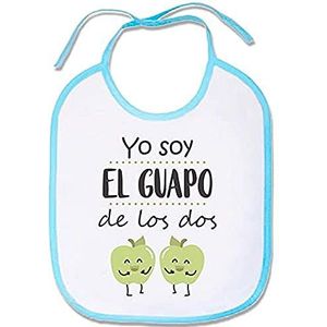 Supermolon 03762 - ""Yo Soy der Guapo van de rug"" slabbetje Mellizos met veters hemelsblauw unisex, Hemelsblauw