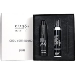 Echosline Charcoal Box - (houtskoolshampoo, houtskool-tonalizing schuim, antistatische kam met koolstof) - 350 ml + 200 ml