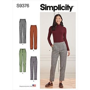 Simplicity SS9376H5 variaties dames rok en broek met zijzakken aan de voorkant. Opties voor stropdassen op de taille, riemlussen en siernaden. Fijne afwerking. Zoom, manchetten of elastieken