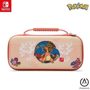 Boîtier de protection de PowerA pour Nintendo Switch (modèle OLED) et Switch Lite -Fleur de Charizard, Coque de protection, Sac de jeu, Sac de console, Accessoires, Rangement, Sous licence officielle