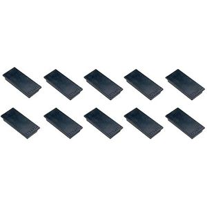 FRANKEN HM2350 10 stuks hoogwaardige rechthoekige magneten voor kantoor, thuis, werkplaats, ideaal voor whiteboards, koelkast, plantenborden of vitrines, 23 x 50 mm, zwart