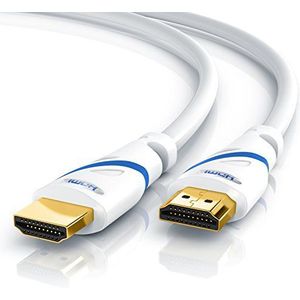 CSL - HDMI 2.0a 2.0b Kabel - Ultra HD 4k 60Hz - Hoge Snelheid - HDMI 2.0 - Ultra HD Full HD 1080p - 3D ARC CEC HDCP HDR - Drievoudige afscherming - Tot 18 Gbps - Wit