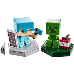 Minecraft Earth Alex & Creeper videospel geïnspireerde minifiguren met NFC-chip voor augmented reality spelen, kinderspeelgoed, GKT43