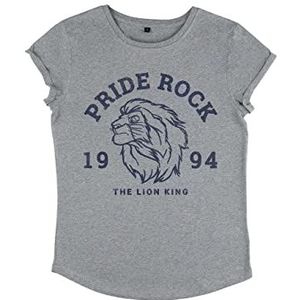 Disney The Lion King Pride Rock T-shirt met rolgeluiden, organisch, voor dames, grijs, M, grijs.