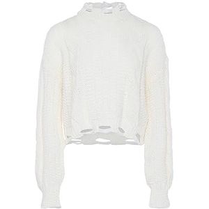 myMo Pull en tricot pour femme Blanc Taille XS, Blanc cassé, XS