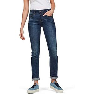 G-STAR RAW Dames Midge mid-waist, jeans, rechte pasvorm, aged stone, dk blauw, 22W / 28L