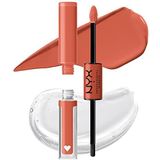 NYX PROFESSIONAL MAKEUP Lippenstift Shine Loud, intens gepigmenteerd, dubbele lipstick en glans, langdurige glans, zonder overdracht, kleur: Goal Crusher (02), 6,80 ml