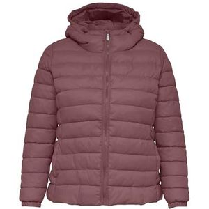 ONLY CARMAKOMA Cartahoe Quilted Hood Jacket Otw gewatteerde damesjas, Rosébruin.