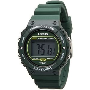 Lorus Herenhorloge digitaal kwarts met siliconen armband R2309PX9, groen, Groen, Riem