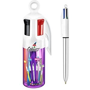 BIC 4 kleuren balpen, intrekbaar, medium tip (1,0 mm), verschillende kleuren, 6 stuks