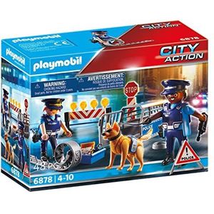 Playmobil City Action 6878 politie-straatblokkering, vanaf 5 jaar,eén maat,Meerkleuren