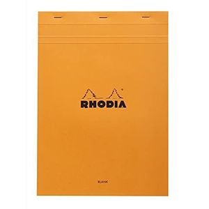 Rhodia 18000C notitieblok (geniet, microgeperforeerd, blanco, DIN A4, 80 g, 21 x 29,7 cm, 80 vellen) 1 stuk, oranje