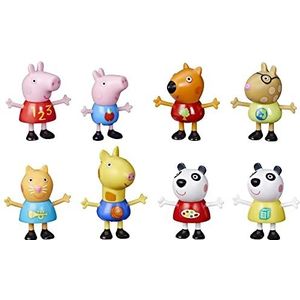 Peppa Pig Set van 8 minifiguren: Peppa en George Pig, Peggi Panda, Candy Cat en meer, exclusief bij Amazon, vanaf 3 jaar