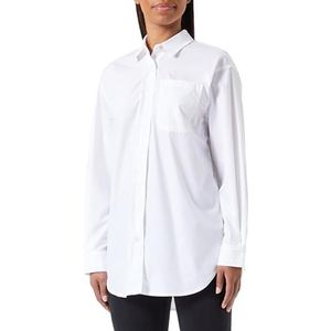 KAFFE Damesshirt, oversized, pasvorm, knoopsluiting, lange mouwen, borstzak voor dames, Optisch Wit