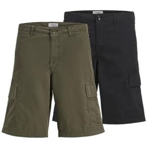Jrebcarlos Rebel Lot de 2 shorts cargo Mp, Noir, XL