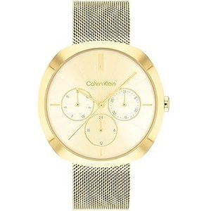 Calvin Klein Dameshorloge - Japans kwarts analoog - armband van roestvrij staal - 25200339, goud, Goud