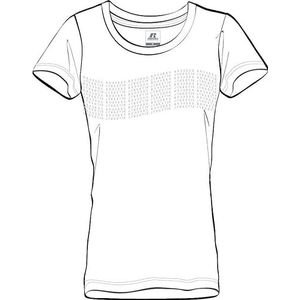 RUSSELL ATHLETIC T-shirt à col rond Curve Flow-s/S pour femme, blanc, XL
