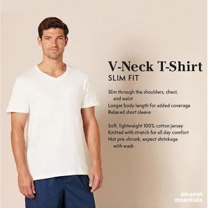Amazon Essentials 6 stuks heren V-hals onderhemden, zwart, maat S