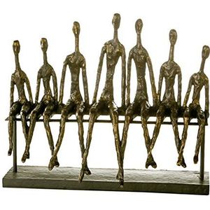 Casablanca - Sculptuur Community gemaakt van poly - bronskleurig op zwarte basis (H. 2 cm. Breedte: 38 cm. Diepte: 8,5 cm) met certificaat en hanger met spreuk