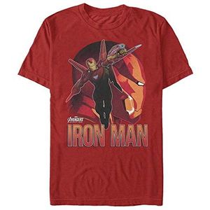 Marvel Avengers Unisex T-shirt: Infinity War-Invincible SIL Organic korte mouwen, rood, XL, ROT