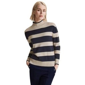 Street One A302633 gestreepte gebreide trui voor dames, Donkerblauw