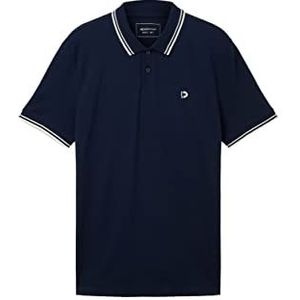 TOM TAILOR Denim Basic 1036386 Poloshirt voor heren, met geborduurd logo (1 stuk), Sky Captain Blue 10668 gezelschapsspel [geïmporteerd uit Duitsland]