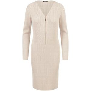 APART Fashion Robe en tricot pour femme, Beige (mélange beige), 36