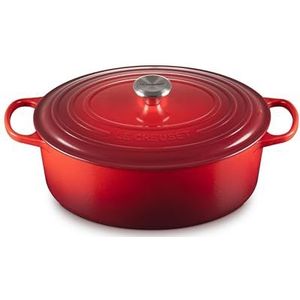 Le Creuset Signature Geëmailleerde gietijzeren braadpan met deksel, Ø 33cm, rond, 7,5 liter, 6,595 kg, Kersenrood, 21178330602430