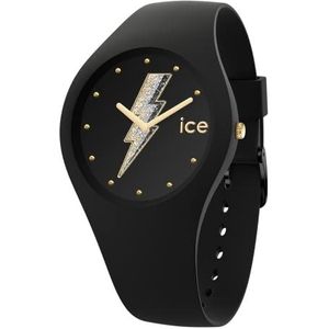 Ice-Watch - ICE Glam Rock Electric Black - Zwart dameshorloge met siliconen band - 019858 (Medium), zwart., riem