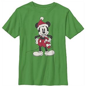 Disney Mickey Mouse T-shirt Classic Christmas Portrait Boys, Kelly Green, XS, Kelly Groen