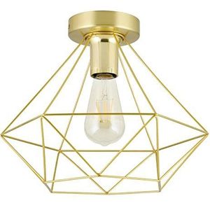 EGLO Tarbes plafondlamp, kroonluchter van geborsteld messing, plafondlamp voor woonkamer, slaapkamer en hal, fitting E27