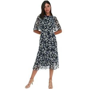 Trendyol Bloemenjurk voor dames, Navy Blauw