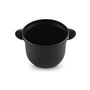 Le Creuset Gietijzeren stoofpan geëmailleerd met deksel en binnenkant van aardewerk, 18 cm, 2 liter, mat zwart, 41110180000460