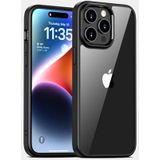 JT Berlin BackCase Pankow Hybrid Housse Compatible avec Apple iPhone 15 Pro [Protection Conforme aux Normes Militaires, Wireless-Charging (Qi), Protection Appareil Photo & écran] Noir/Transparent