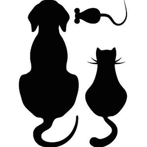 Ambiance-Live Muurstickers voor hond, kat en muis, decoratie voor kinderkamer, muurstickers - 45 x 45 cm - zwart