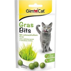 GimCat Gras Bits - Graanvrije en vitaminerijke kattensnack met echt gras - 8 stuks (8-40 g)