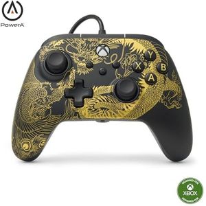 PowerA Advantage Manette filaire pour Xbox Series X|S, manette de jeu, manette de jeu vidéo filaire, manette gaming, USB-C, fonctionne avec Xbox One, sous licence officielle - Dragon & Phoenix