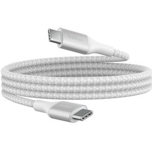 Belkin BoostCharge USB-C naar USB-C kabel, snel opladen met 240 W Power Delivery-technologie, USB-IF-gecertificeerd, voor iPhone 15, MacBook Pro, Chromebook, Samsung Galaxy, iPad enz., 1 m, wit