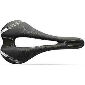 Selle Italia - Racefietszadel Max SLR Gel Superflow, frame TI 316 buis Ø7, Zadel Road Gran Turismo Fibra-Tek, Comfort Gel, Schokdemper, Zwart, Tai