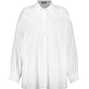 Samoon 260025-21023 blouse, wit patroon, 52 dames, wit patroon, 52, Wit met patroon