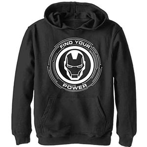 Marvel Power of Iron Man Hoodie voor kinderen, uniseks, 1 stuk, zwart.